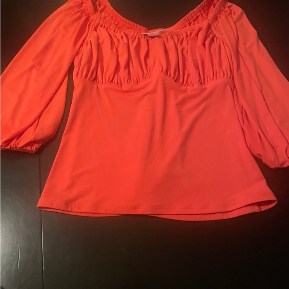 Vixen by Micheline Pitt- Pumpkin Spice Vacation Blouse size Medium - Picture 2 of 3